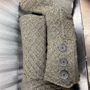 UGG Charcoal Knit Boots with Buttons